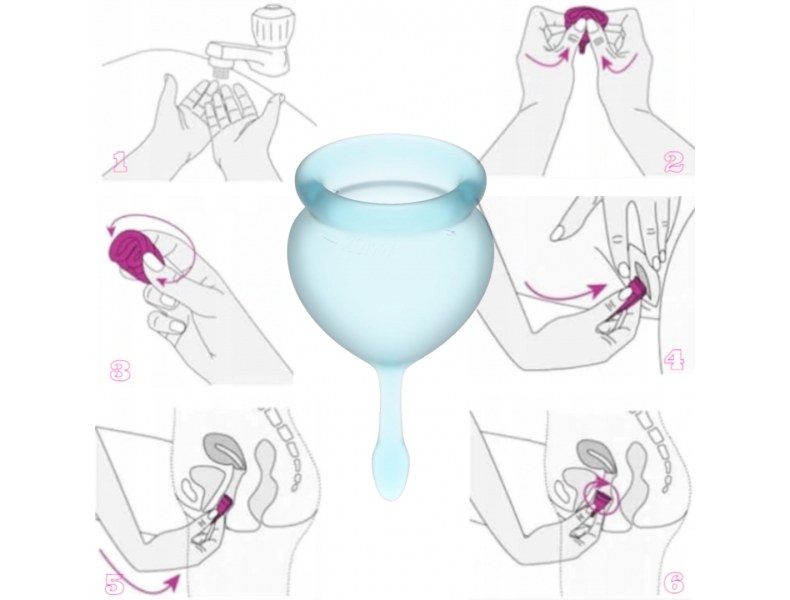 Zestaw 2 kubeczki menstruacyjne Satisfyer zestaw jasnoniebieskie - 7